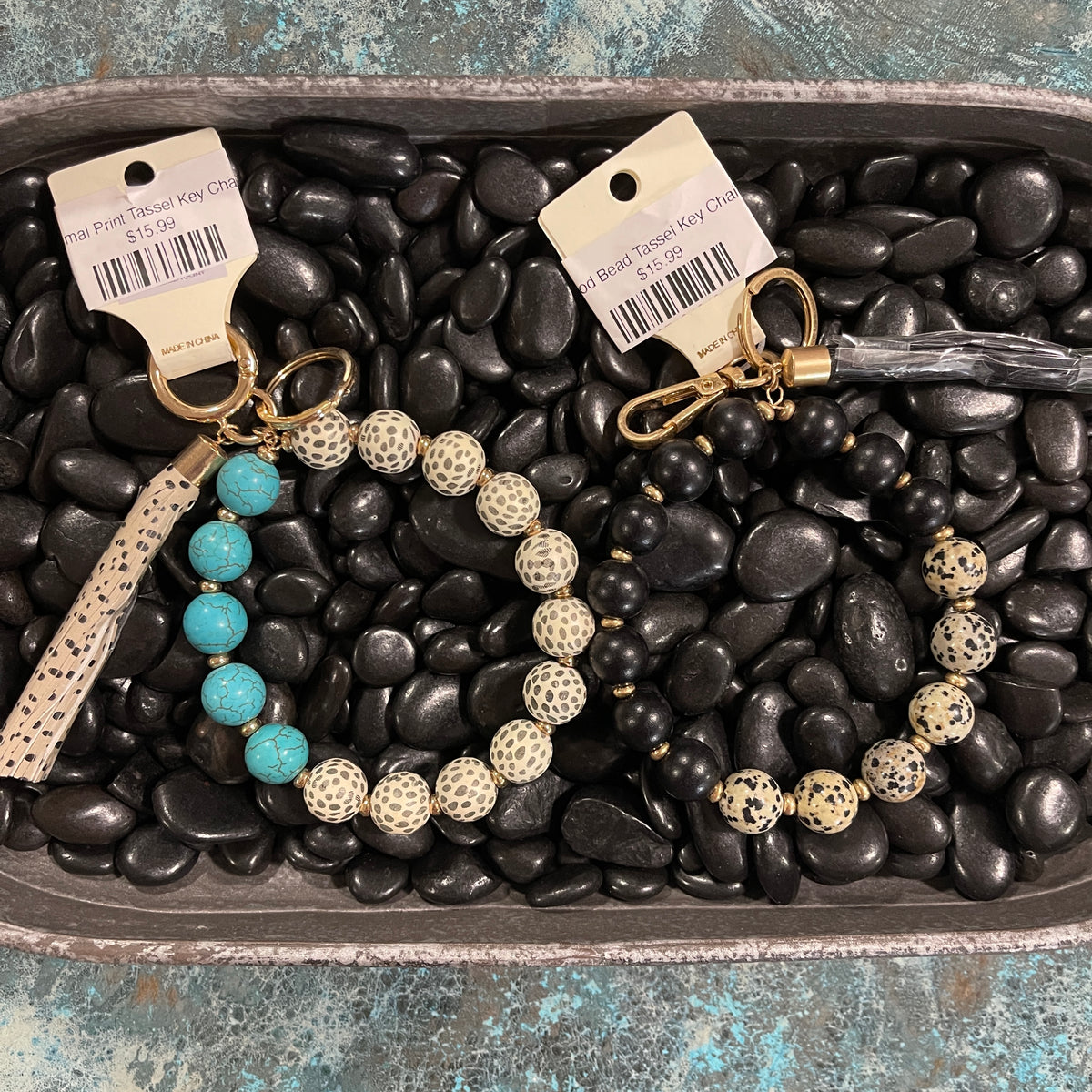 Wood Bead Tassel Key Chain
